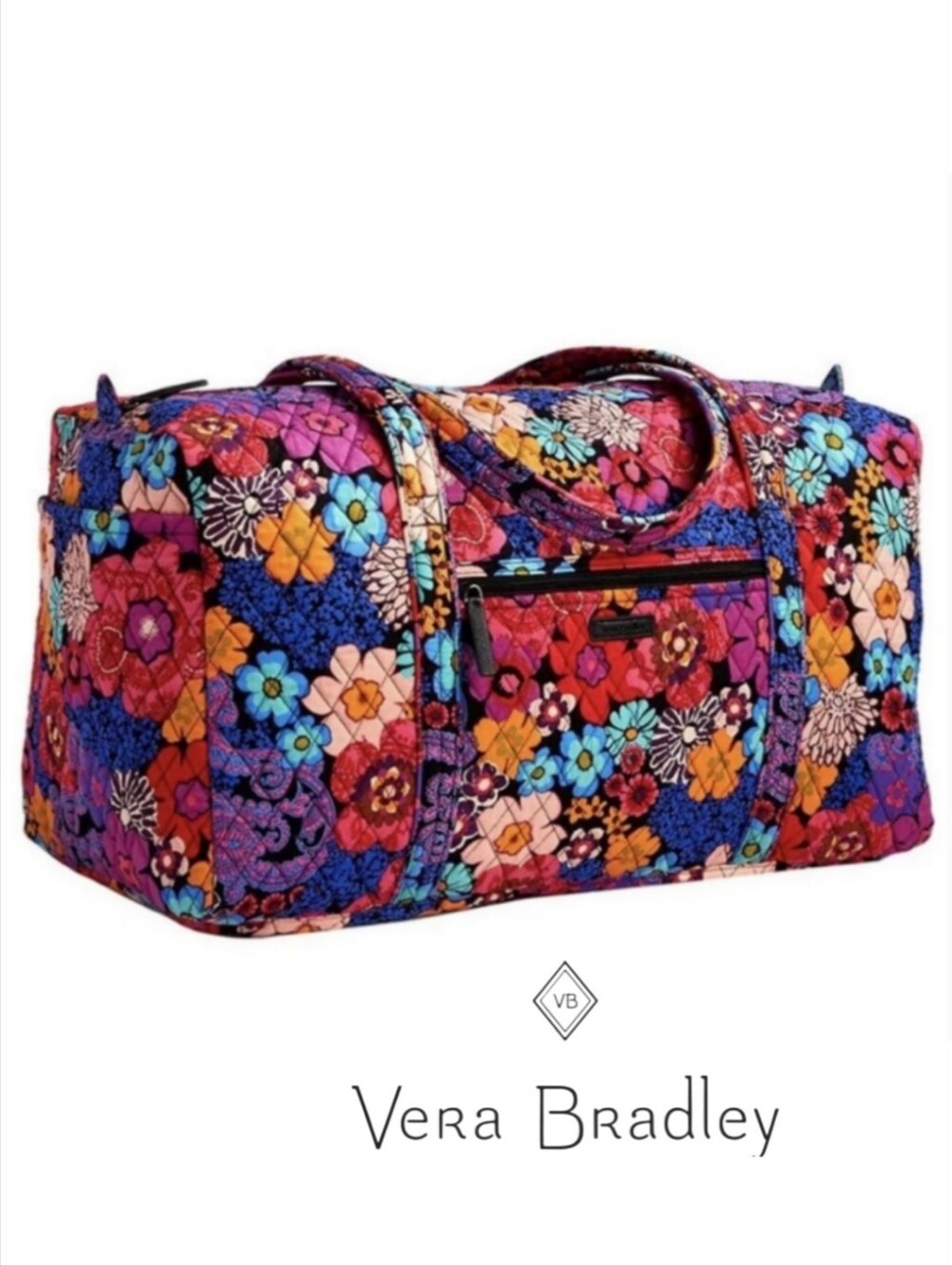 Vera Bradley Floral Fiesta, Retired, Quilted Twill Grand Weekender Ltd. Edition